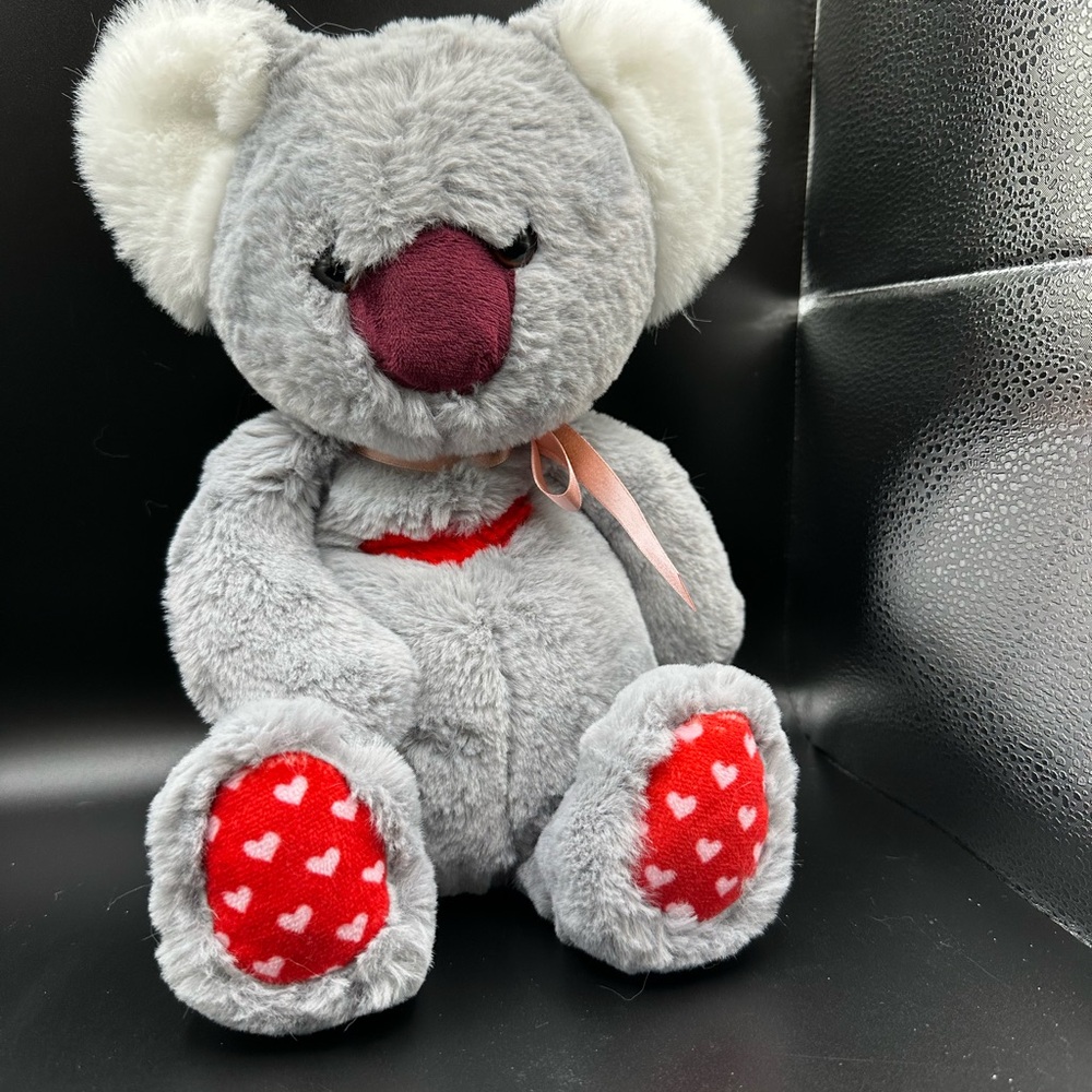 Koala Bear Plush Gray Heart World’s Softest Plush Stuffed Animal 15” Red Hearts - Picture 10 of 16
